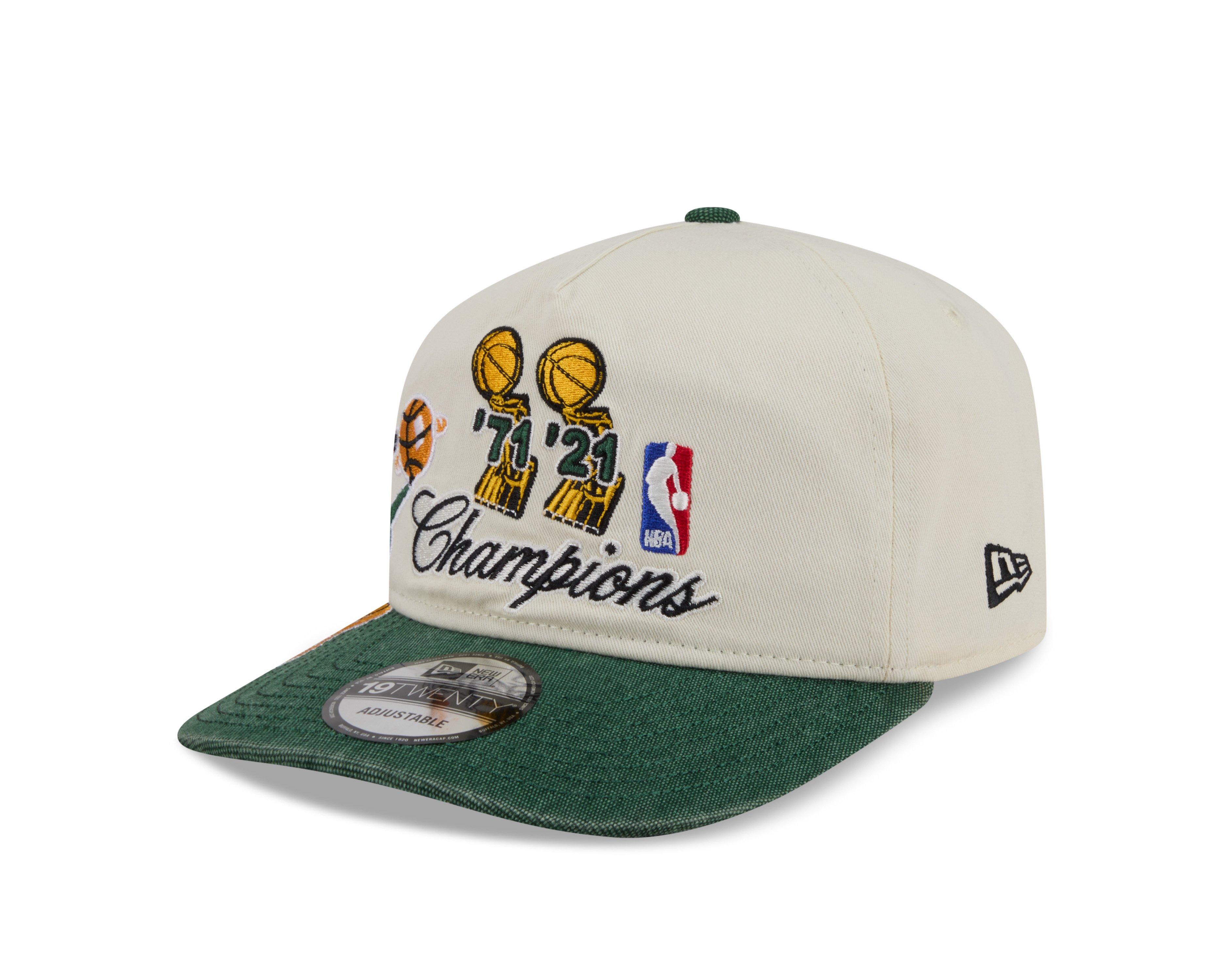 New Era Milwaukee Bucks 19TWENTY Hardwood Classic Snapback Hat-White/Green - WHITE/GREEN